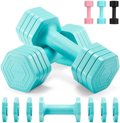 Adjustable Dumbbell Set, 4 in 1 Free Weights Dumbbells Set for Women, Weights for Women at Home, ... | Amazon (US)