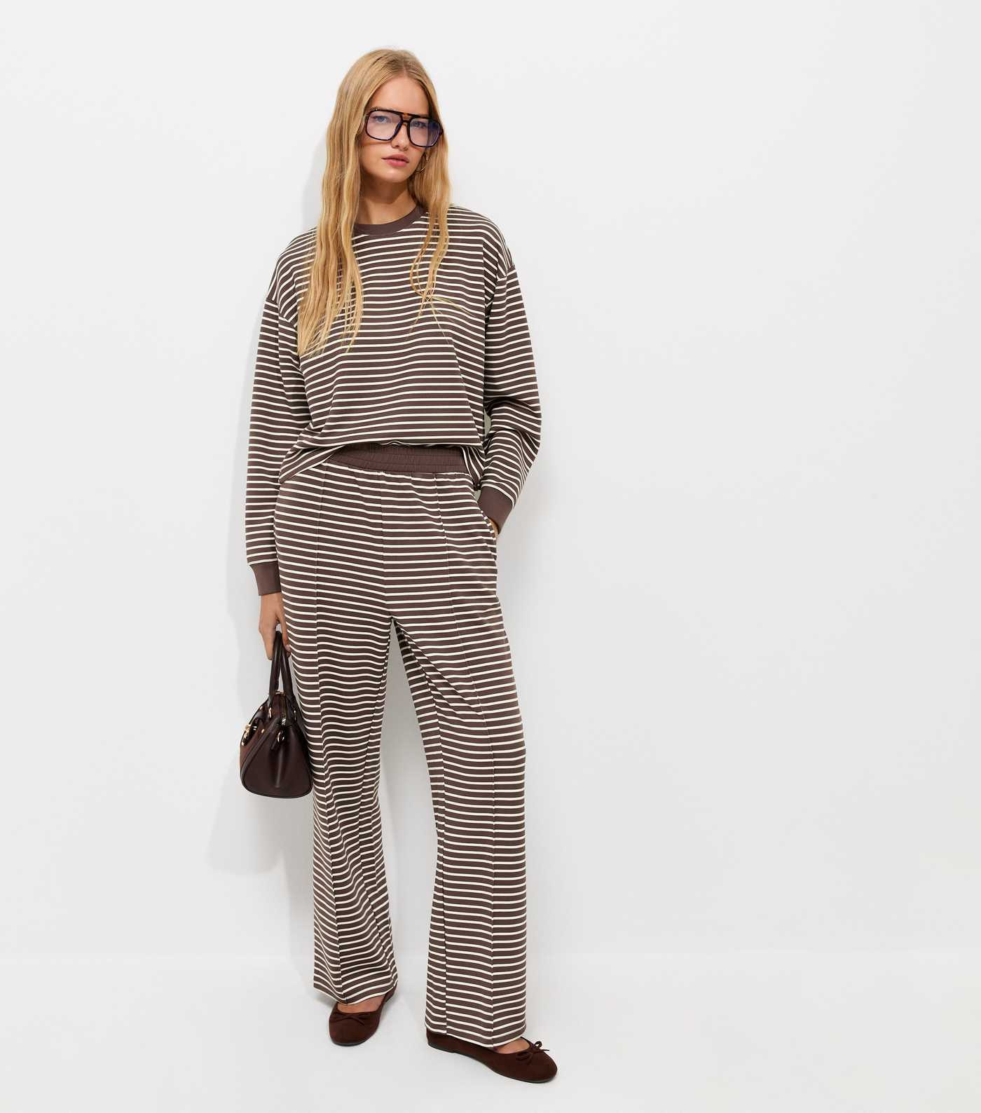 Premium Brown Striped Sweatshirt | New Look | New Look (UK)