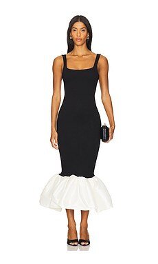 DELFI Xena Dress Long in Black & Ivory from Revolve.com | Revolve Clothing (Global)