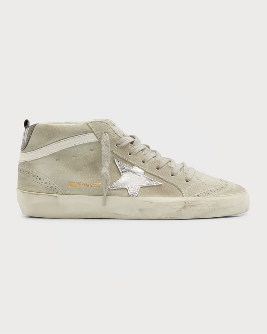 Golden Goose Mid Star Suede Wing-Tip Sneakers | Neiman Marcus