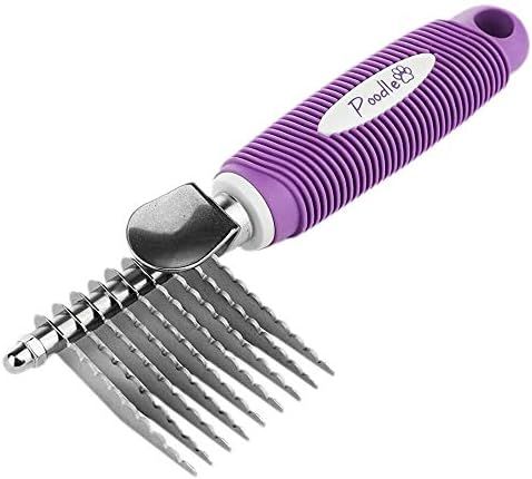 Poodle Pet Dematting Fur Rake Comb Brush Tool - with Long 2.5 Inches Steel Safety Blades for Deta... | Amazon (US)