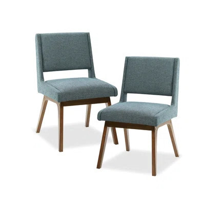2 Dining Side Chairs - Thick Seat Cushion Max 300 Lbs Weight Pecan Wood Legs Grey Upholstered Assembly Required Of 2 Load Finish Upholstery 4.75 | Wayfair North America