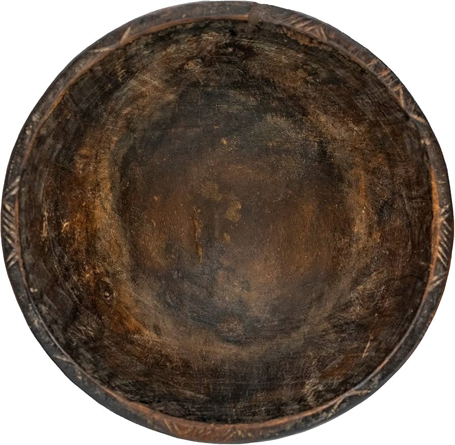 The Bead Chest Vintage African Fulani Wooden Milk Bowl Ghana Brown Handmade | Amazon (US)