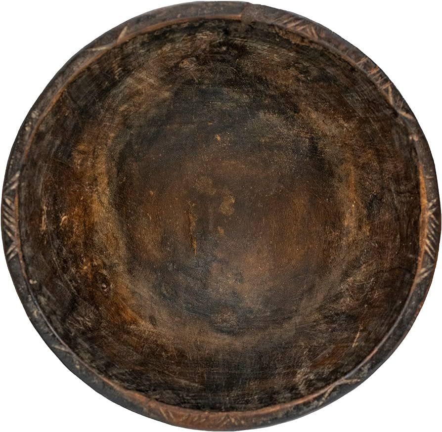 The Bead Chest Vintage African Fulani Wooden Milk Bowl Ghana Brown Handmade | Amazon (US)