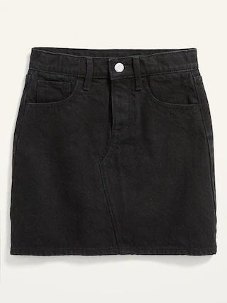 High-Waisted Button-Fly Black-Wash Jean Skirt for Girls | Old Navy (US)