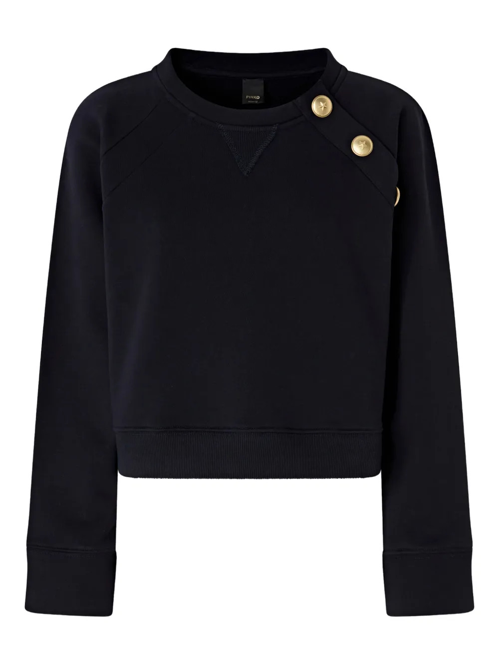 PINKO button-detailed Cotton Sweatshirt | Blue | FARFETCH | Farfetch Global