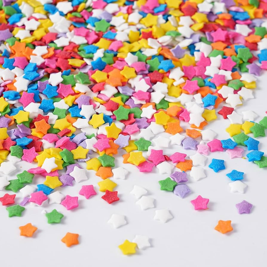 Star Sprinkles, Edible Confetti Sprinkles, 4.23oz Rainbow Sprinkle for Cake Decorating, Cupcakes,... | Amazon (US)