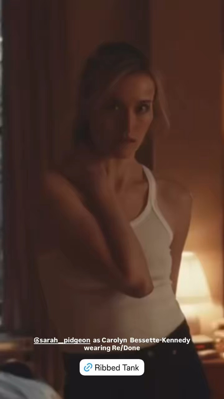 The Look of Love Story: Recreate Carolyn Bessete-Kennedy’s Wardrobe. Show the exact white ribbed tank top scene on the show for under $100 ￼