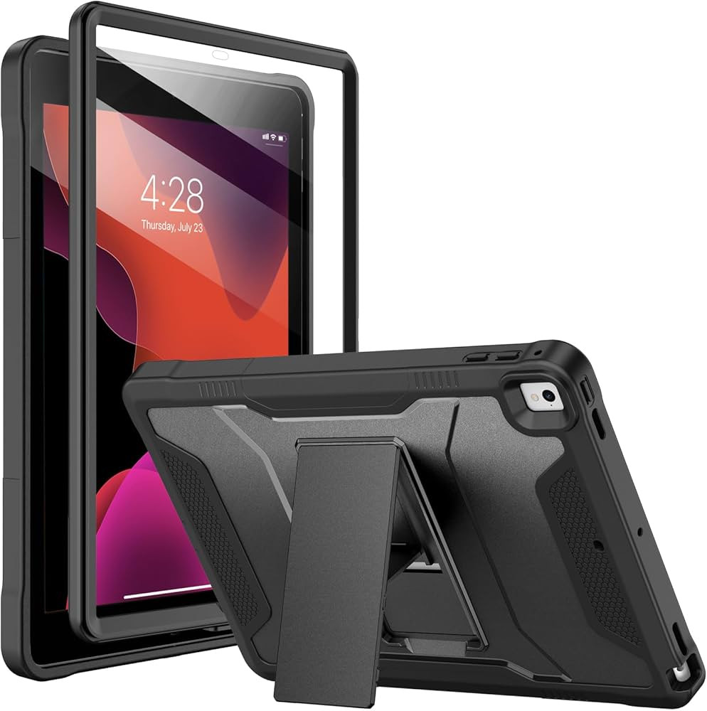 Soke Case for iPad 6th/5th Generation 9.7 Inch 2018/2017,with Built-in Screen Protector and Kicks... | Amazon (US)