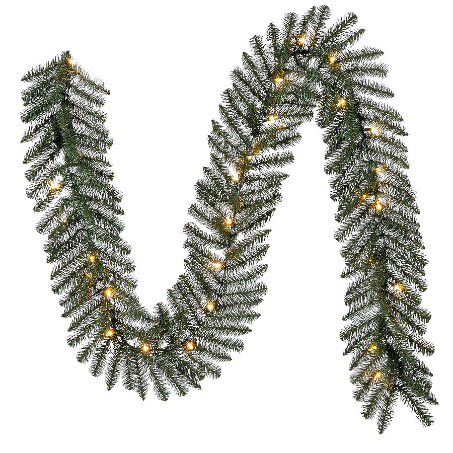 Holiday Living Indoor/Outdoor Pre-lit Battery-operated 9-ft Ellston pine Artificial Garland with ... | Lowe's