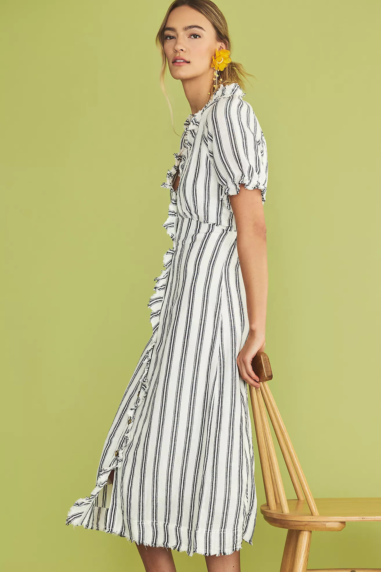 Pilcro Ruffle-Collar Buttondown Dress | Anthropologie (US)