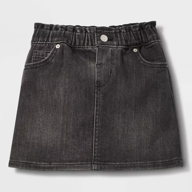 Toddler Girls' Denim Paperbag Skirt - Cat & Jack™ Black | Target