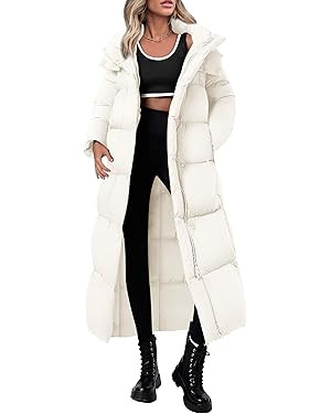 PRETTYGARDEN Women's Winter Long Puffer Coats Hooded Zip Up Casual Thickened Down Jackets Trendy ... | Amazon (US)