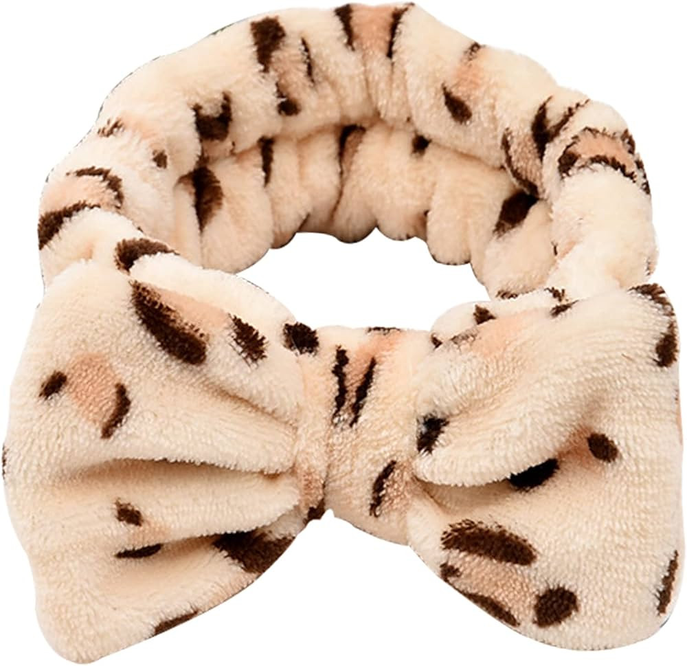 Spa Headband, Bow Makeup Headband for Washing Face, High Elasticity Bowknot Coral Fleece Skincare... | Amazon (US)