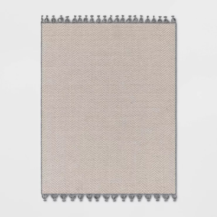 Herringbone Outdoor Rug Ivory/Cashmere Gray - Threshold™ designed with Studio McGee | Target
