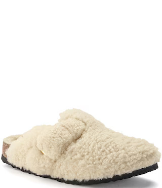 Women's Boston Big Buckle Teddy Shearling Clogs | Dillard's