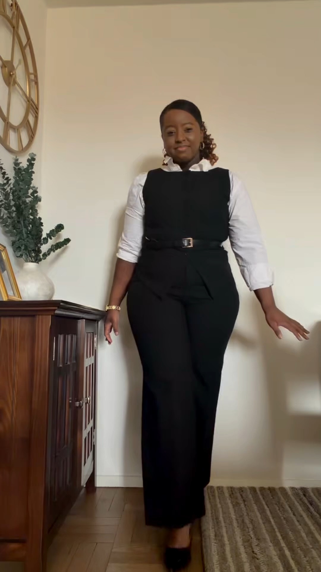 An elevated workwear look featuring a tailored vest, crisp button-down, and wide-leg trousers.

Work outfits, office outfit ideas, business casual outfit, wide leg trousers outfit, vest outfit, minimalist workwear, SPANX, SPANX sale 

#LTKPetite #LTKSpringSale #LTKMidsize