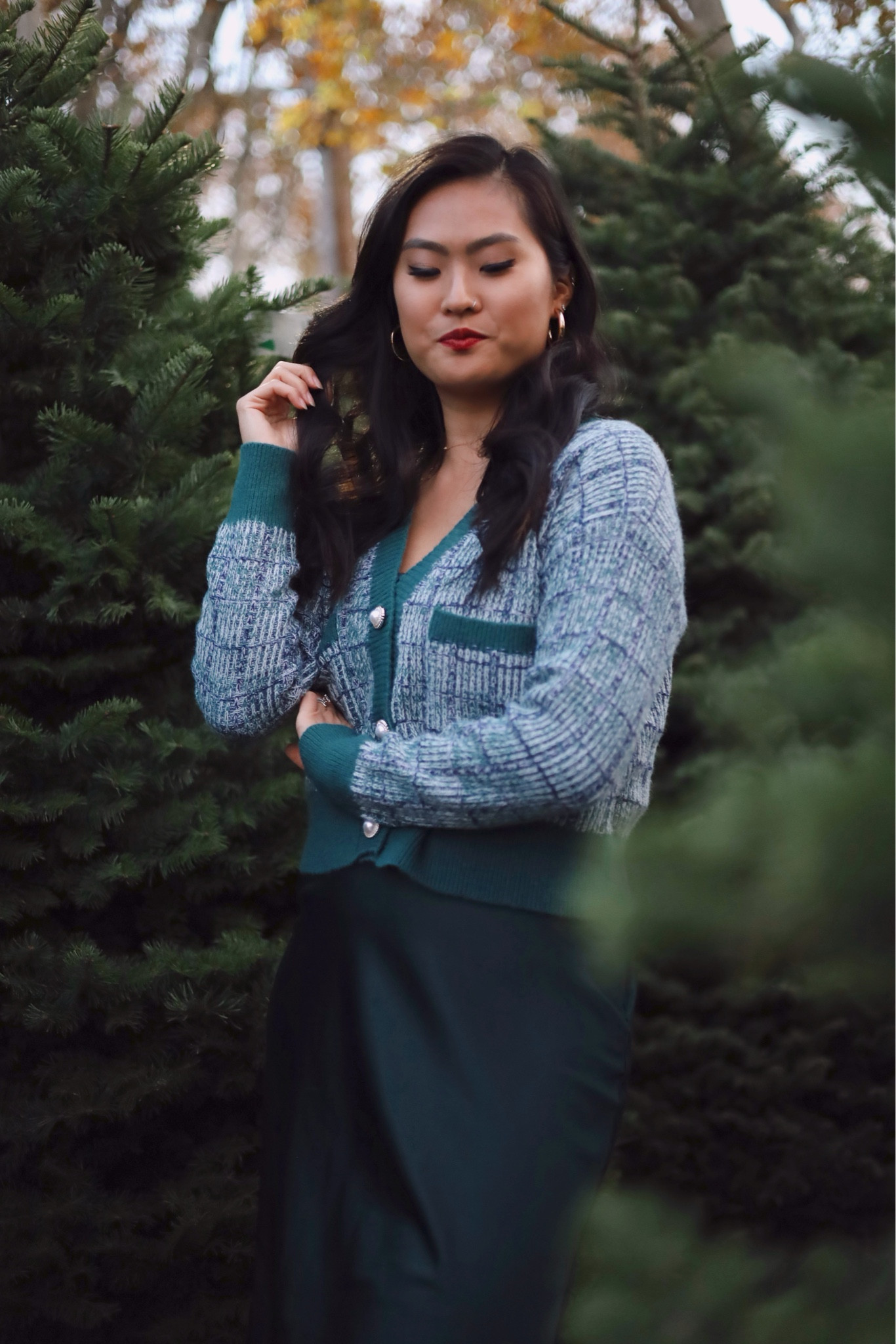 Feeling festive and cozy in the Danica Buttoned Cardigan from Morning Lavender and green satin slip skirt.🎄 I’ve linked similar skirts below!

Christmas Outfit | Holiday Party Outfit | Christmas Cardigan | Slip Skirt Outfit

#LTKSeasonal #LTKHoliday #LTKparties
