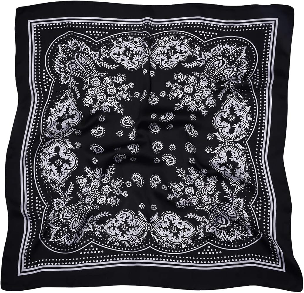 VANLINKER 27.5 Inches Silk Head Scarf for Women Men Vintage Bandanas Satin Hair Scarf Silk Wrap N... | Amazon (US)