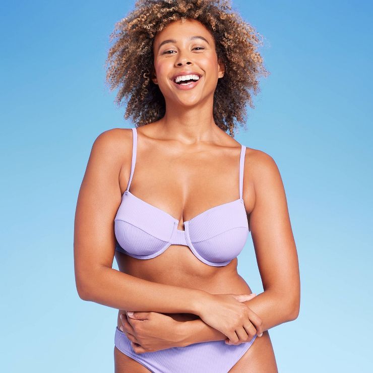 Women's Ribbed Bikini Top - Shade & Shore™ Lavender | Target