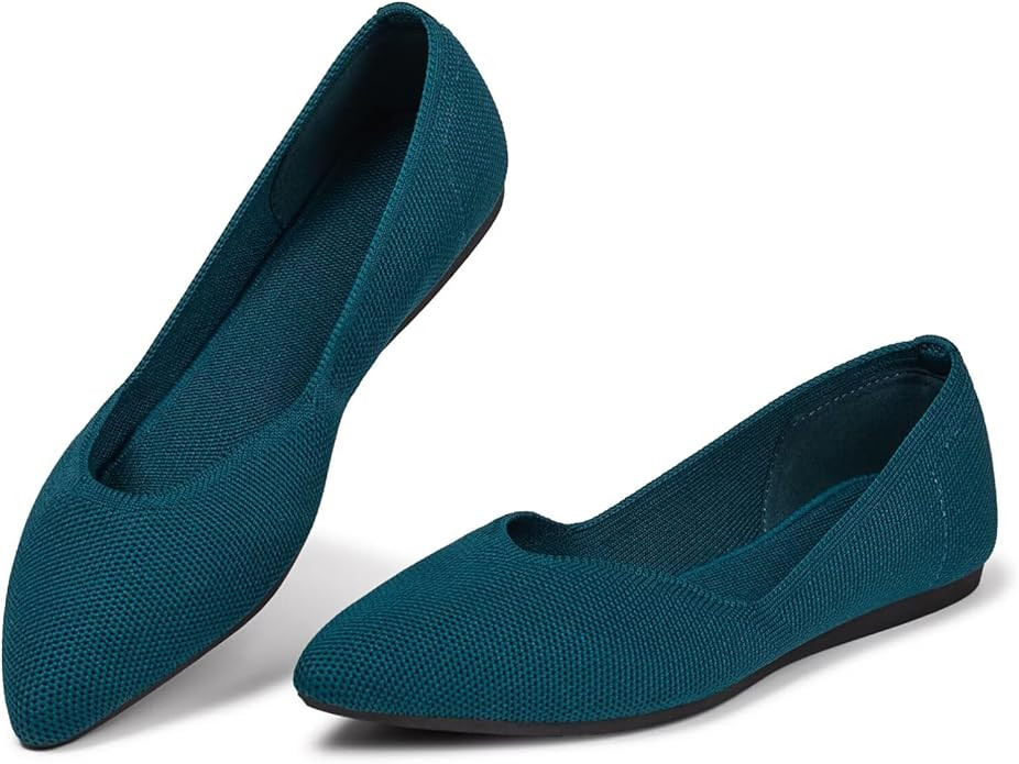 Frank Mully Womens Flat Shoes Classic Pointed Toe Flats Knitted Dress Shoes Soft Flats for Woman ... | Amazon (US)