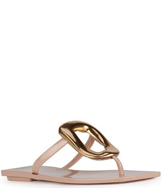 Jeffrey Campbell Linques Jelly Thong Hardware Flat Sandals | Dillard's | Dillard's