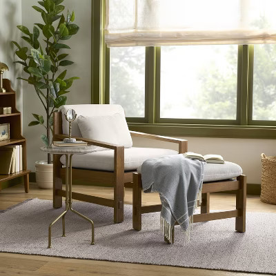 Wood Frame Upholstered Arm Chair Cream - Hearth & Hand™ with Magnolia Furniture | Target