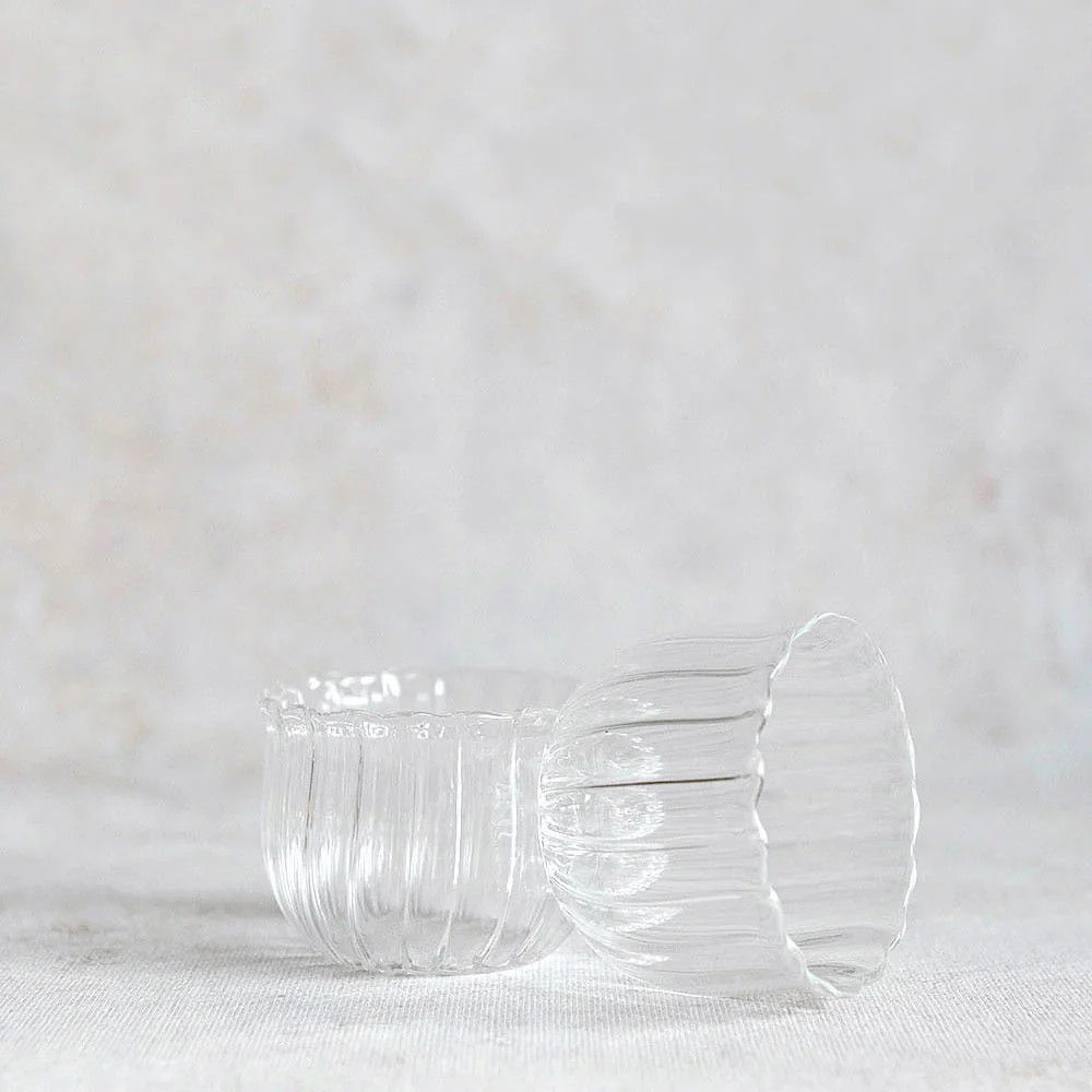Petite Scalloped Glass Votive Set | Roan Iris