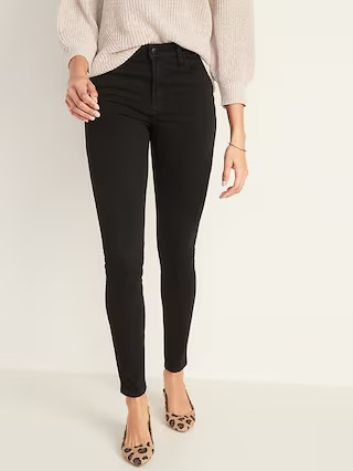 High-Waisted Rockstar 24/7 Sculpt Super Skinny Black Jeans For Women | Old Navy (US)