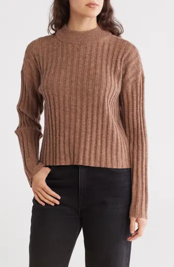 Madewell Mock Neck Crop Sweater in Rosehip at Nordstrom Rack, Size Large | Nordstrom Rack