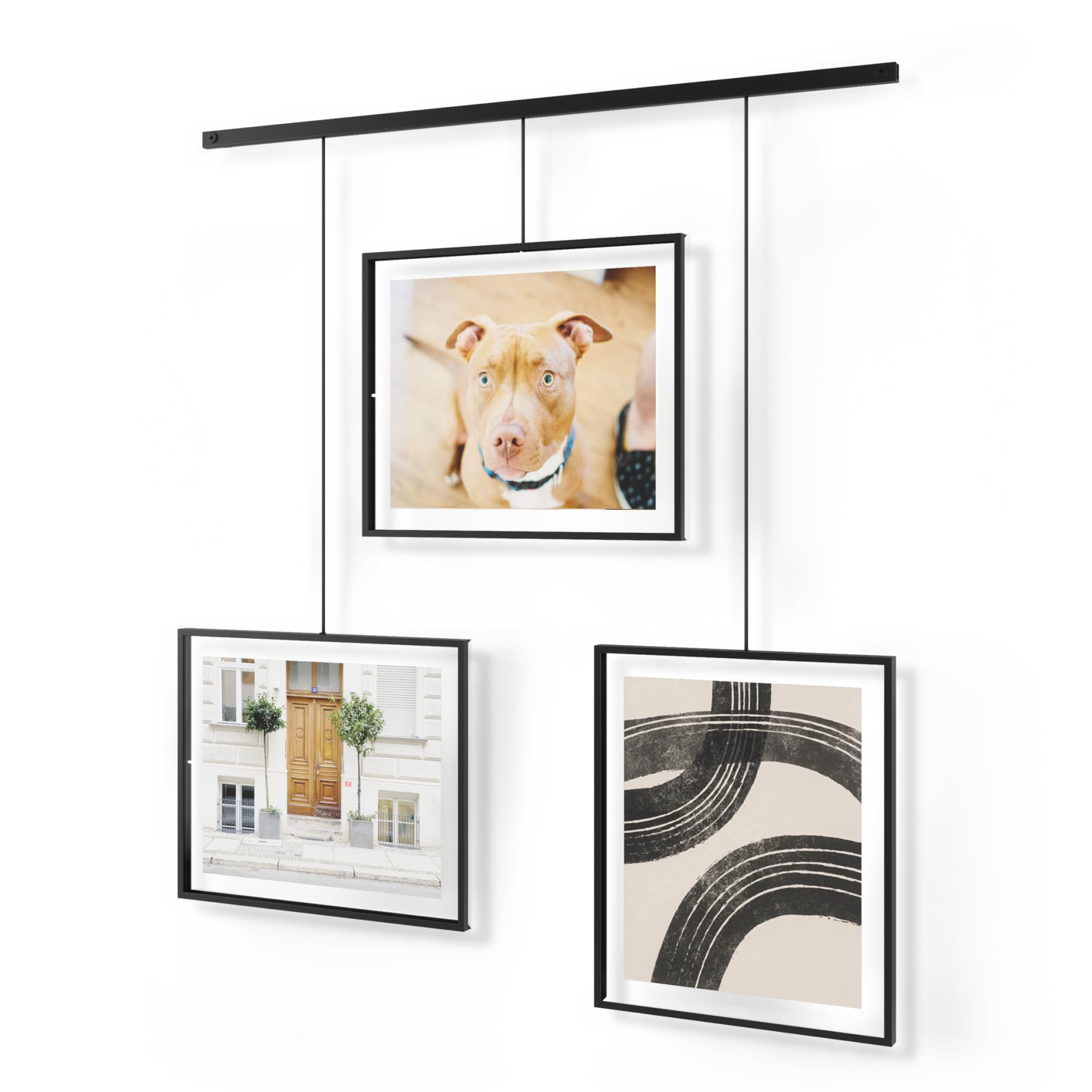 Umbra Exhibit Picture Frame Gallery Set, Adjustable Wall Collage Displays Three 8x10" Photos, Set of 3 Large, Black | Amazon (US)