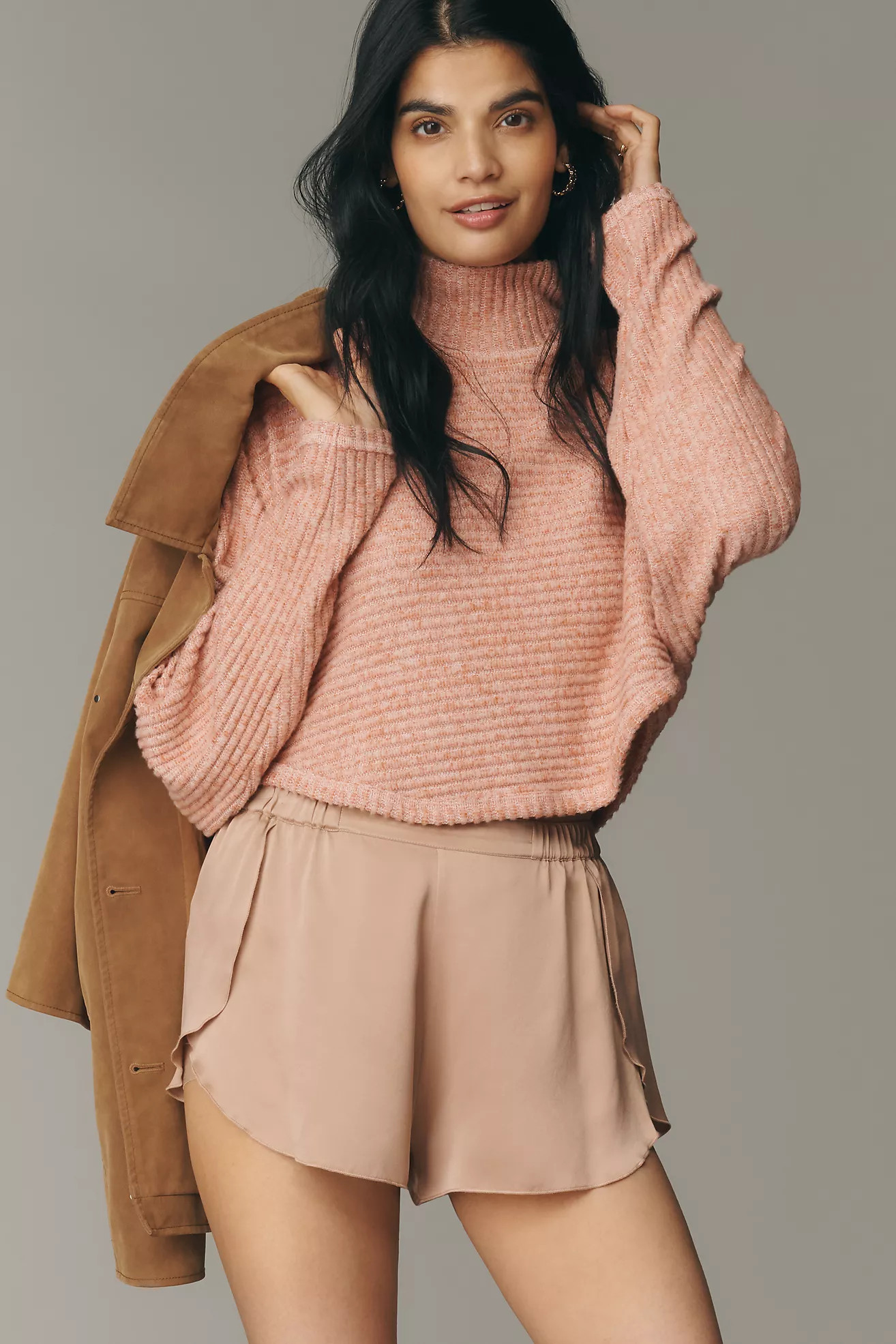 Pilcro Cozy Ribbed Turtleneck Batwing Pullover | Anthropologie (US)