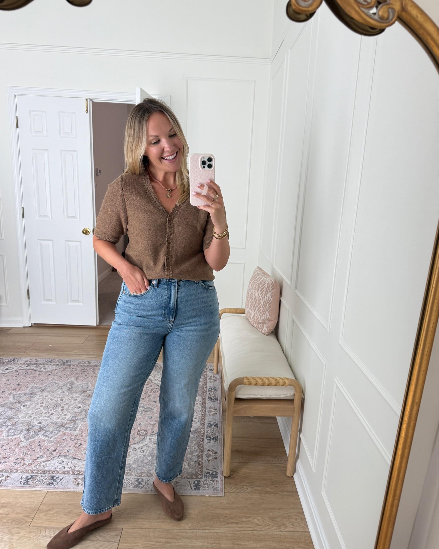 Casual fall outfit - weekend outfit - wearing size 10/large in jeans and med top!

#LTKSeasonal #LTKMidsize