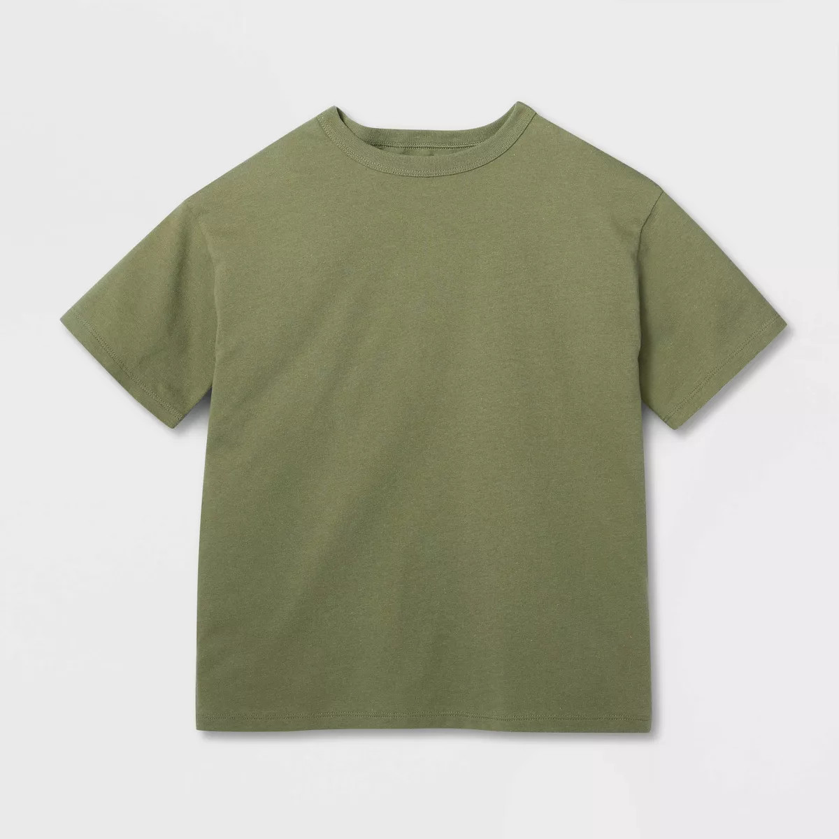 Boys' Short Sleeve 100% Cotton Relaxed Fit T-Shirt - Cat & Jack\u2122 Olive Green XS | Target