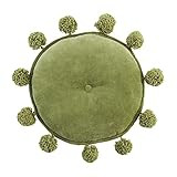 Mud Pie, Green Round Velvet Pillow, 18" Dia | Amazon (US)