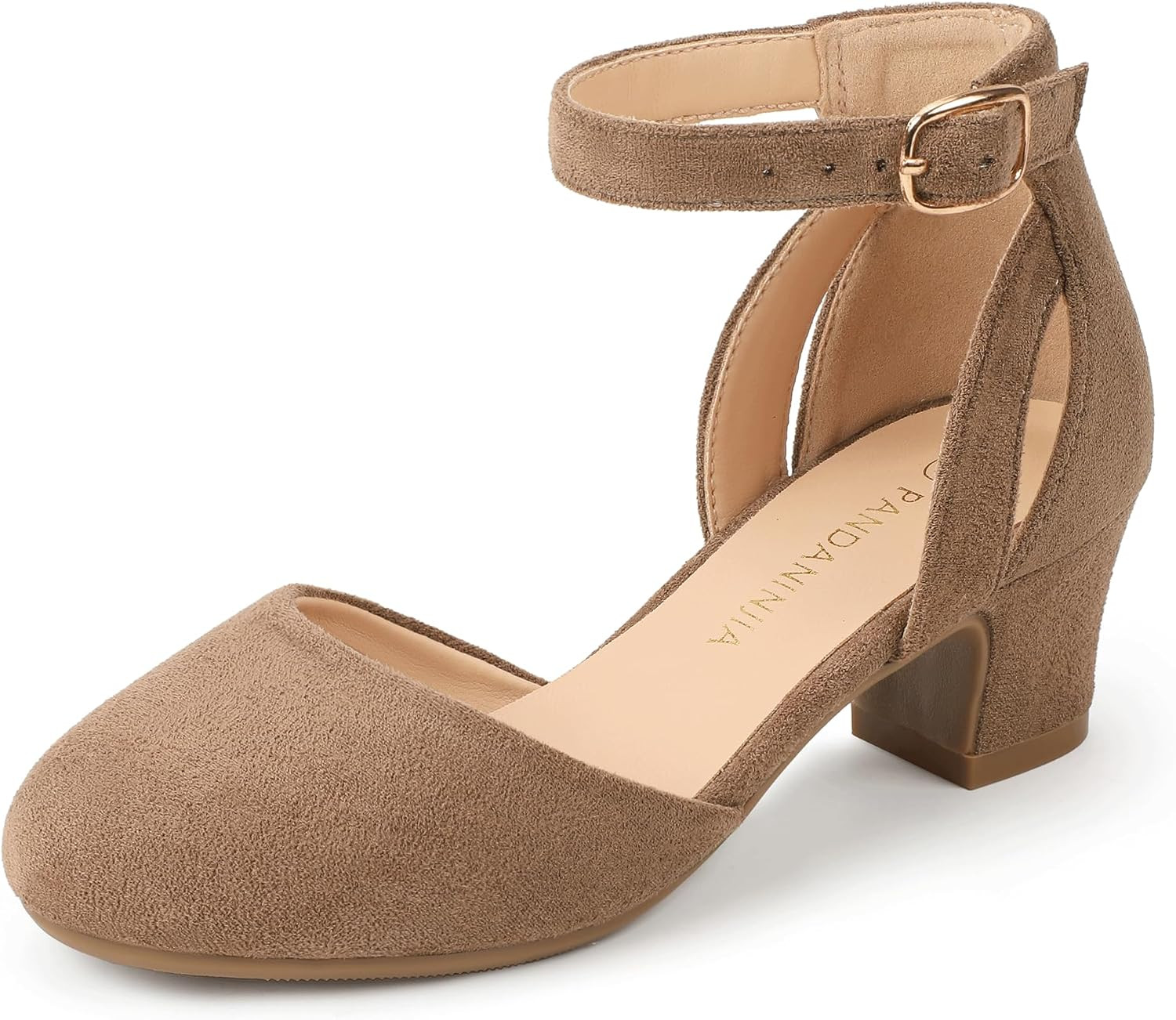 PANDANINJIA Girls Dress Shoes Closed-Toe High Heels Pumps | Amazon (US)
