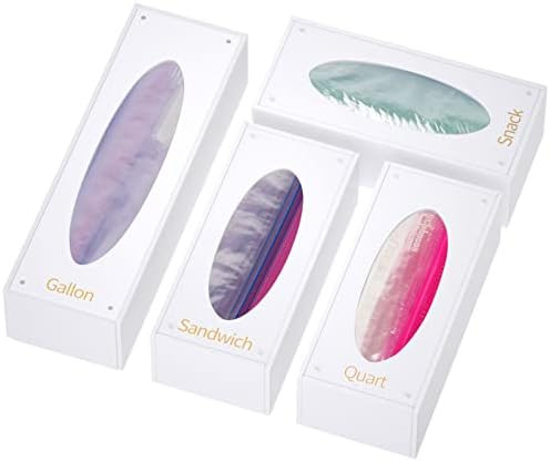 FEMELI Ziplock Food Bag Storage Organizer, Acrylic Kitchen Drawer Baggie Box for Ziploc, Solimo, ... | Amazon (US)