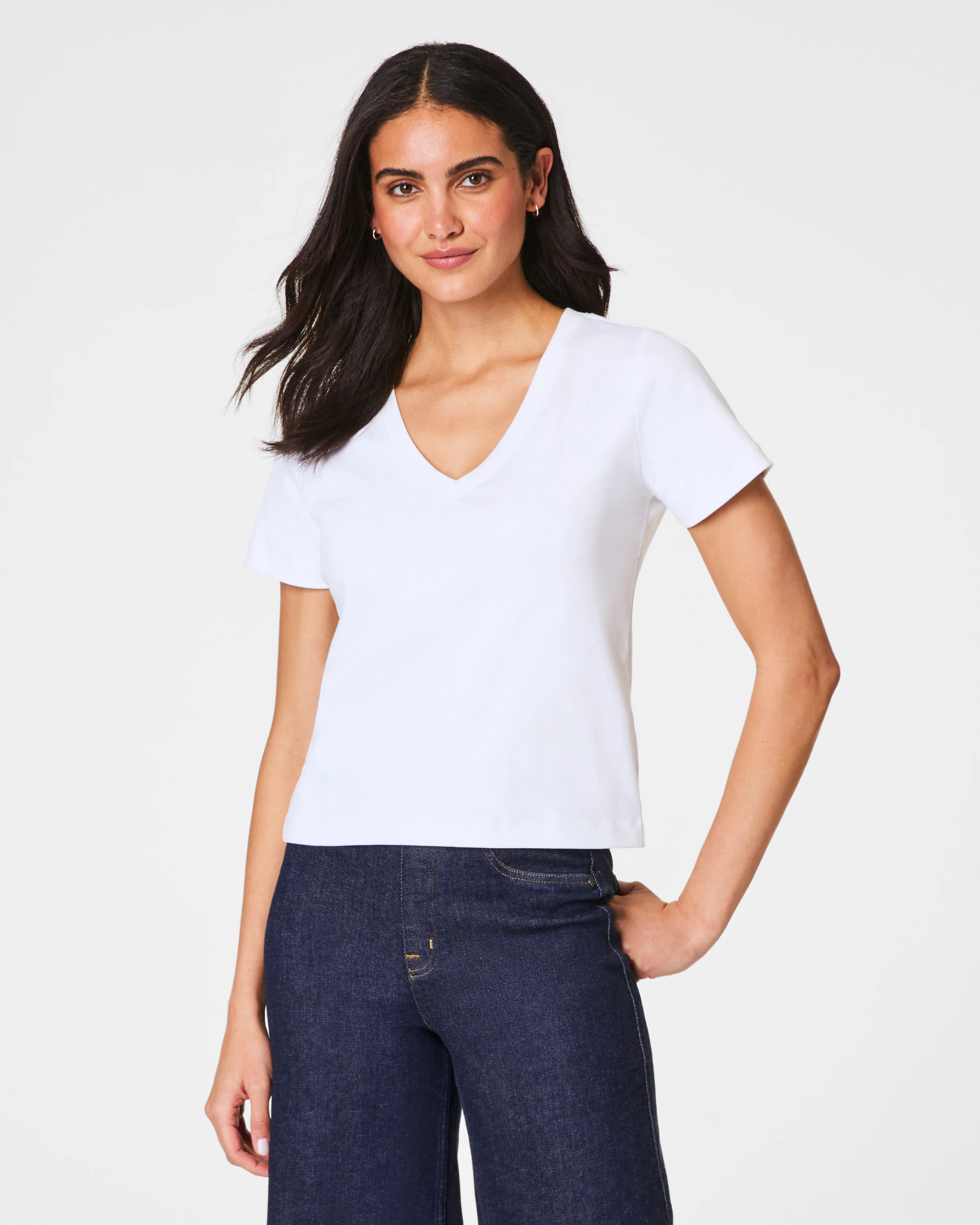 Cotton V-Neck Tee | Spanx