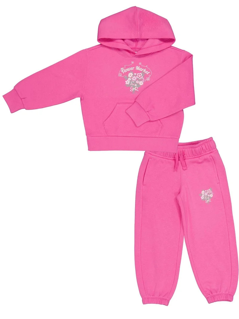 Wonder Nation Girls Fleece Hoodie, Sizes 4-18 & Plus | Walmart (US)