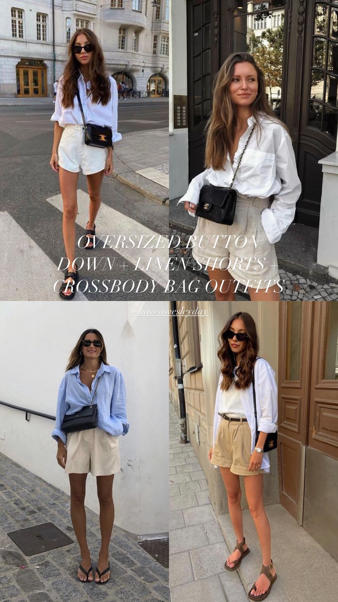 Oversized button down, linen shorts, crossbody bag outfit ideas, European summer travel outfit inspo, Pinterest girl style

#LTKtravel #LTKstyletip #LTKSeasonal