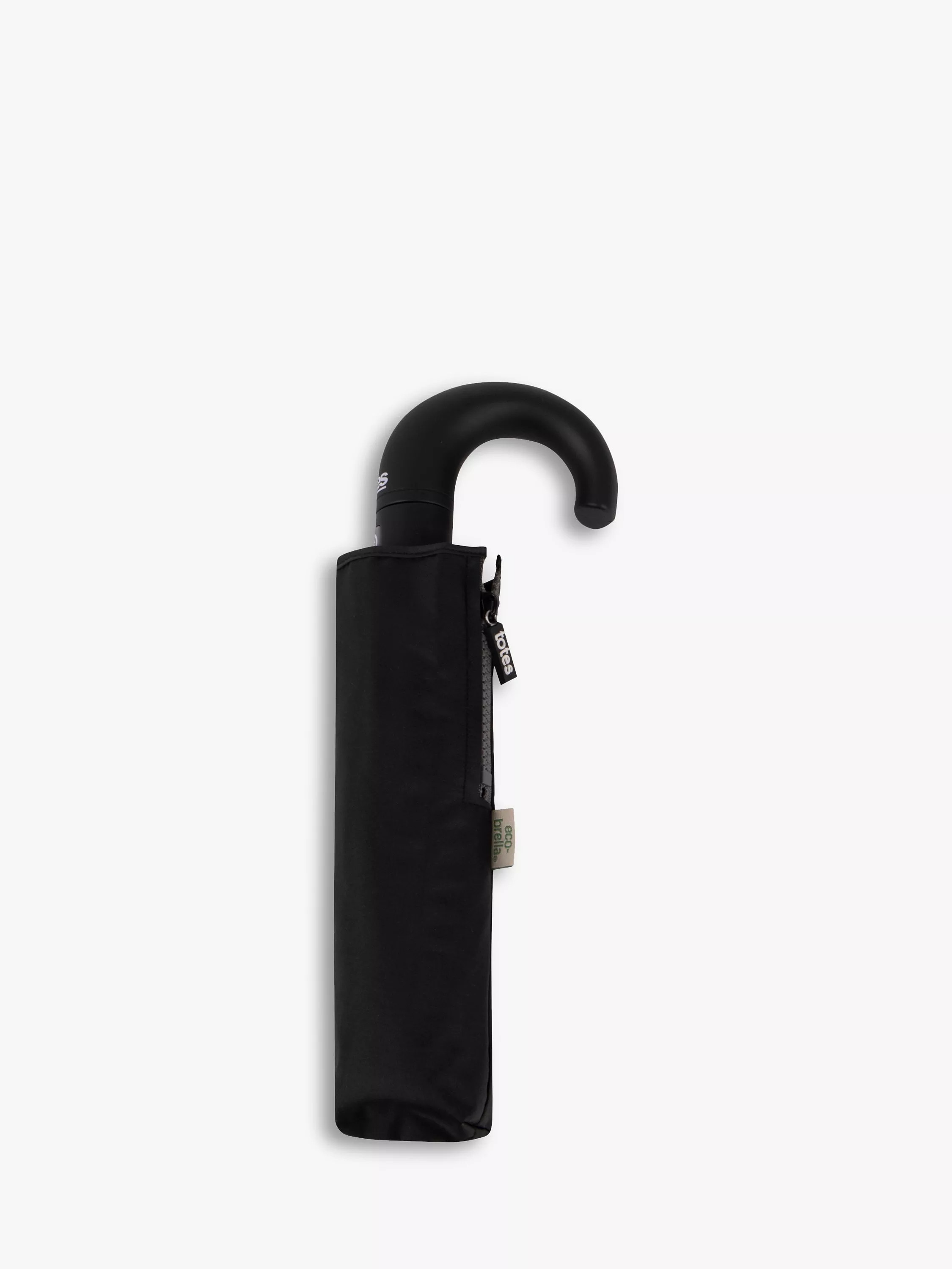 totes Auto Open & Close Crook Umbrella, Black | John Lewis (UK)
