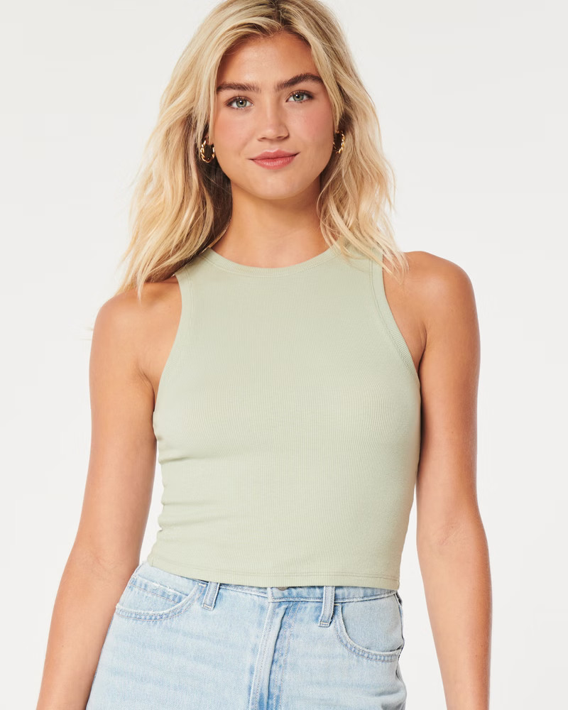 Ribbed High-Neck Tank | Hollister (US)