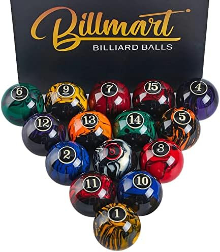 Billmart Premium Billiard Balls Pool Table Accessories | 2-1/4" Regulation Size 16 Pool Balls Bil... | Amazon (US)