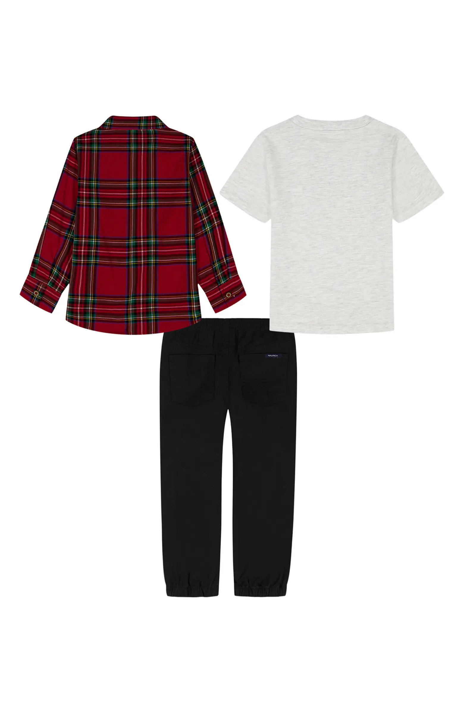 Nautica Kids' T-Shirt, Flannel & Pull-On Pants Set | Nordstromrack | Nordstrom Rack