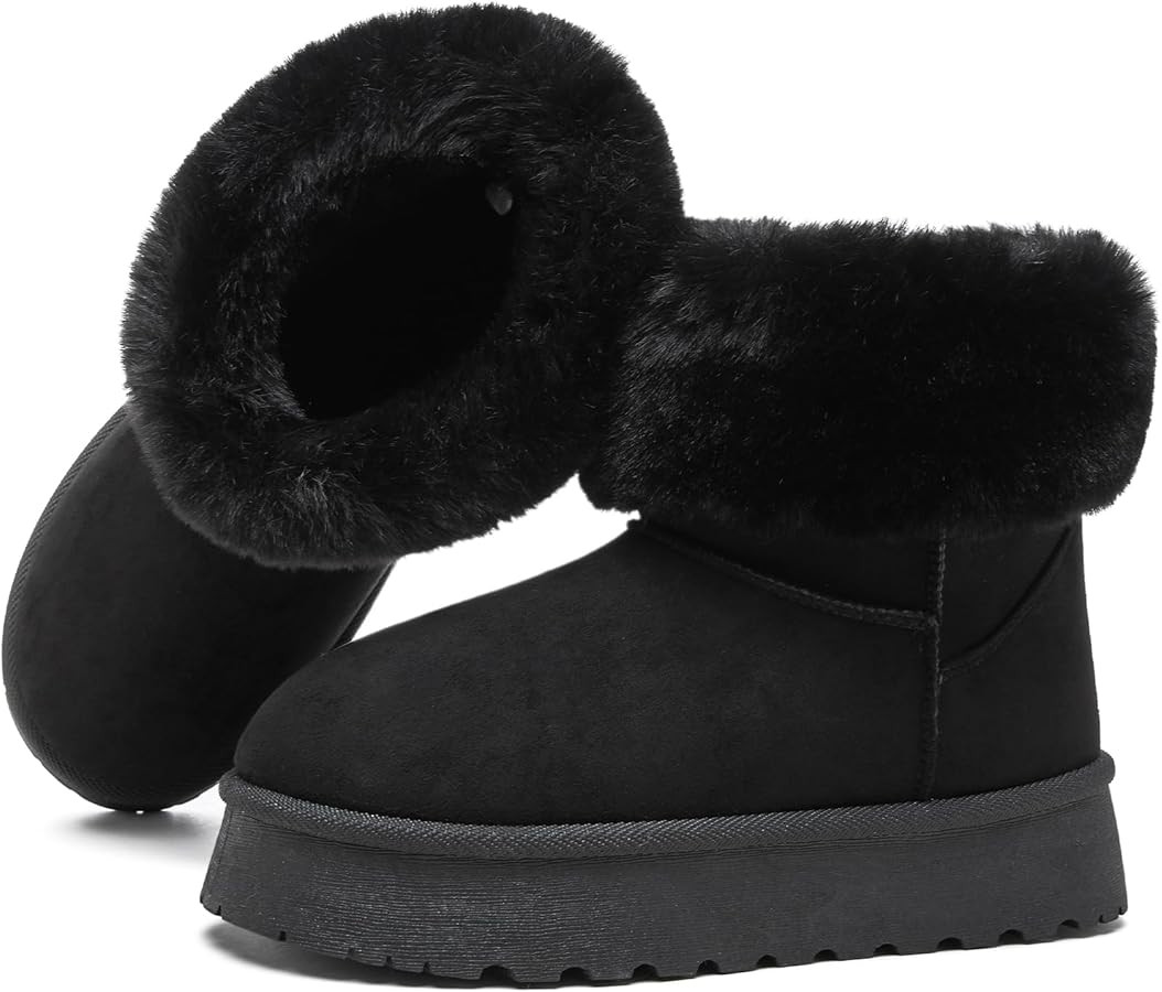 Iarus Winter Boots for Women Platform Snow Boots Fuzzy Womens Ankle Booties Comfortable Short Min... | Amazon (US)