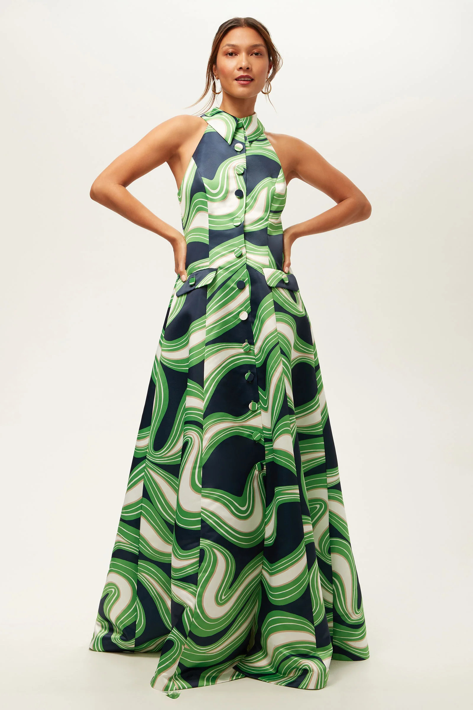 Official Sleeveless Maxi Dress - Serena Satin | Trina Turk