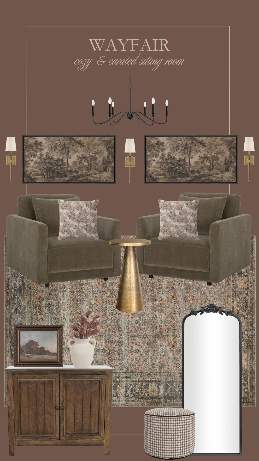 A curated and cozy seating room, created with all @Wayfair finds 🤩 Loving how moody, curated, and vintage these finds are. So perfect for living room Inspo.

#LTKHome #LTKSeasonal