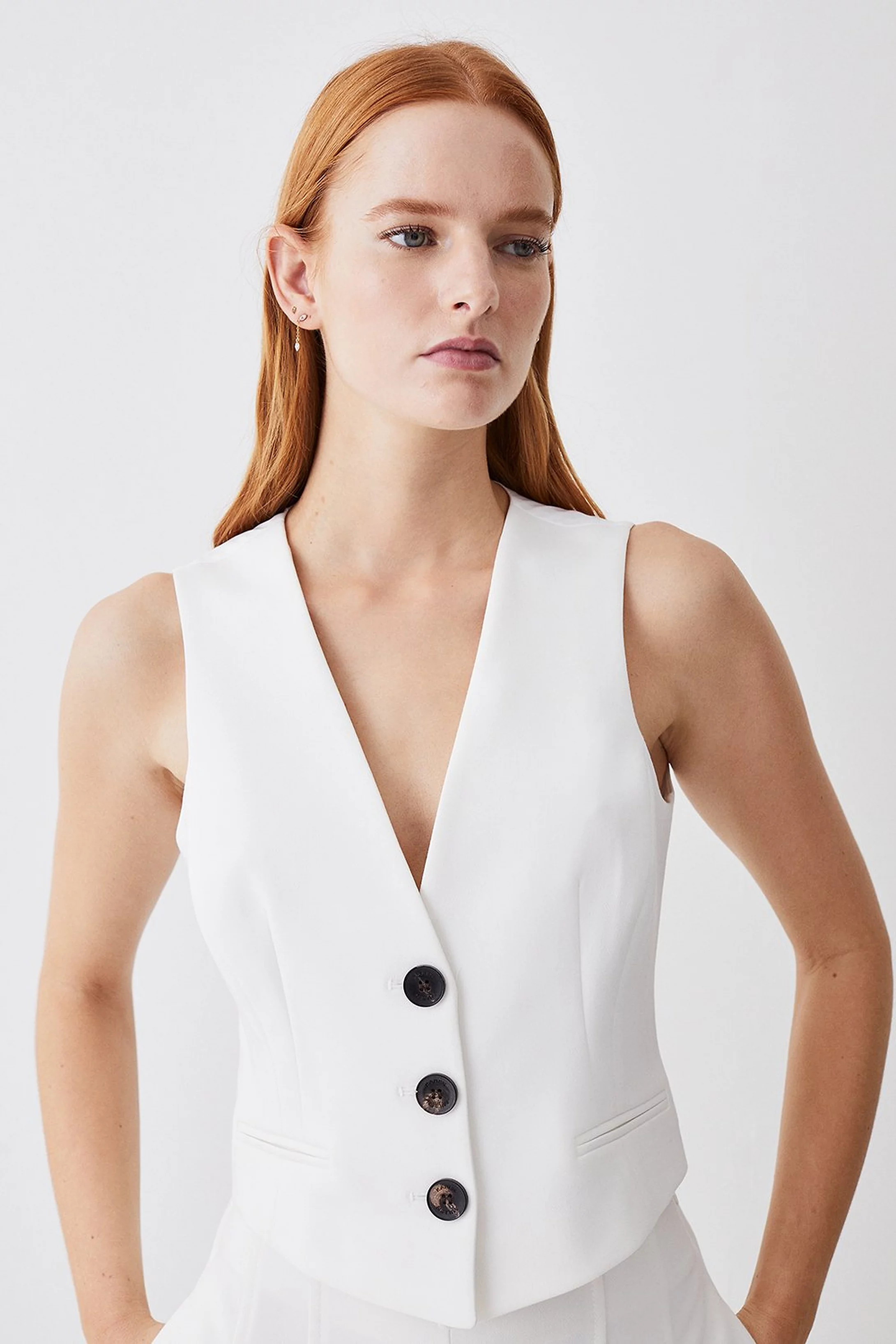 Clean Tailored Waistcoat | Karen Millen UK + IE + DE + NL