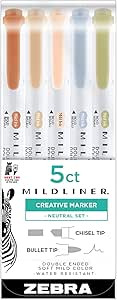 Zebra Pen Mildliner Double Ended Highlighter, Broad and Fine Point Tips, Assorted Neutral Vintage... | Amazon (US)