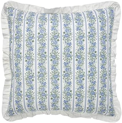 VHC Brands Jolie, Farmhouse Euro Sham, Floral, Blue & Green, 26x26 | Amazon (US)